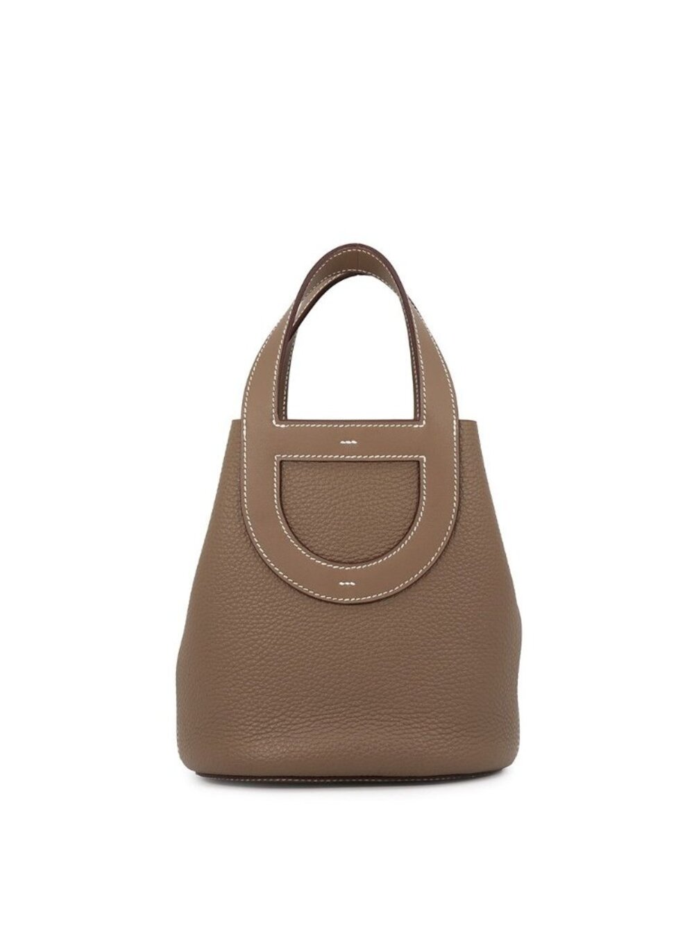 Hermes Tote Bag in the Loop 18 Etoupe Gold Taurillon Clemence Swift